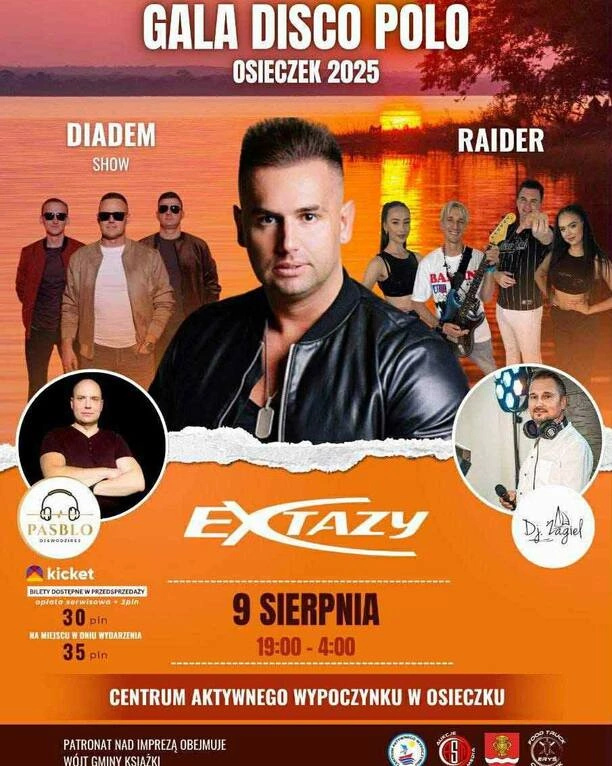 Gala Disco Polo 2025 w Osieczku już 9 sierpnia – wystąpią Diadem, Raider i Extazy

