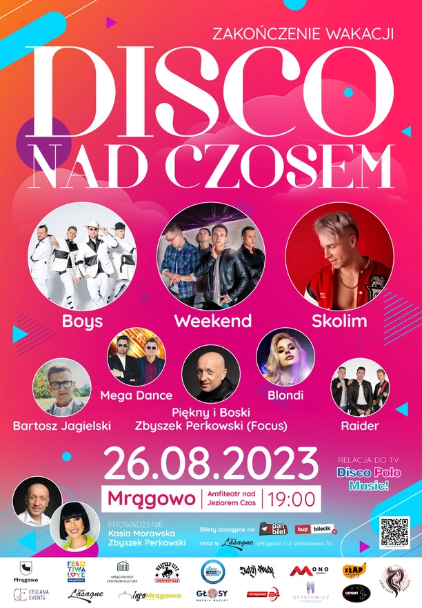 Disco nad Czosem w Mrągowie - Magiczne Zakończenie Lata w Rytmie Disco Polo! Już dziś 26 sierpnia. Kto wystąpi?!