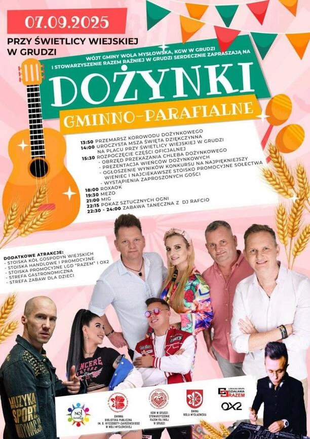 Mezo, RoxaOK i MiG zagrają w Grudzi. Dożynki Gminno-Parafialne 2025