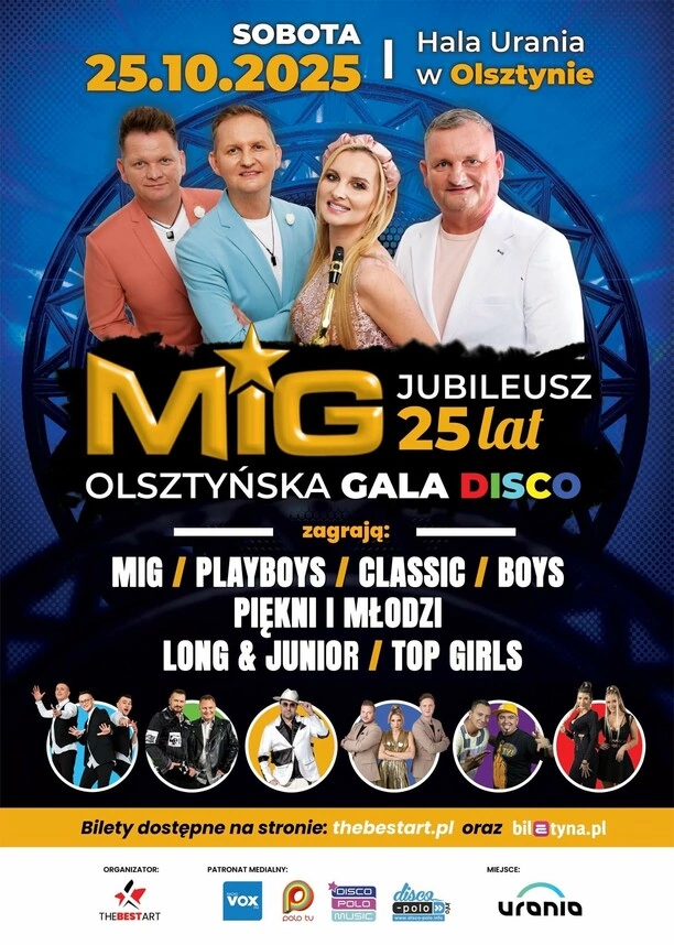 MIG świętuje 25-lecie! Wielka gala disco polo w Olsztynie z udziałem największych gwiazd! Kto na scenie?