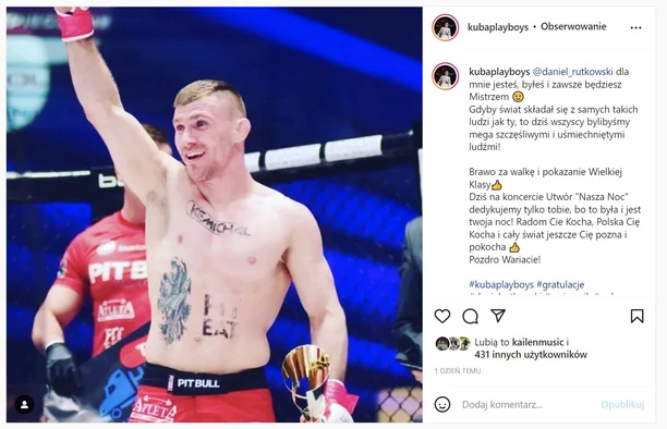 Znany gwiazdor disco polo wspiera zaprzyjaźnionego zawodnika MMA! Kuba Playboys zadedykował mu specjalny utwór! 