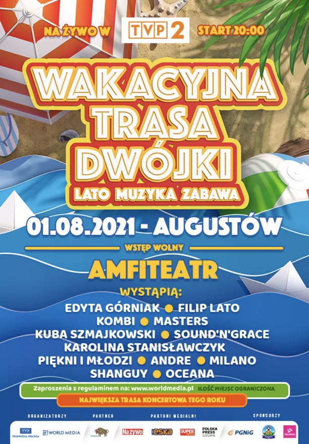 Już dziś Wakacyjna Trasa Dwójki w Augustowie! Na scenie cała plejada gwiazd disco polo! 