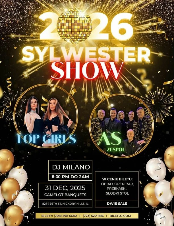 Sylwester Show 2025 w USA z zespołami Top Girls i AS.