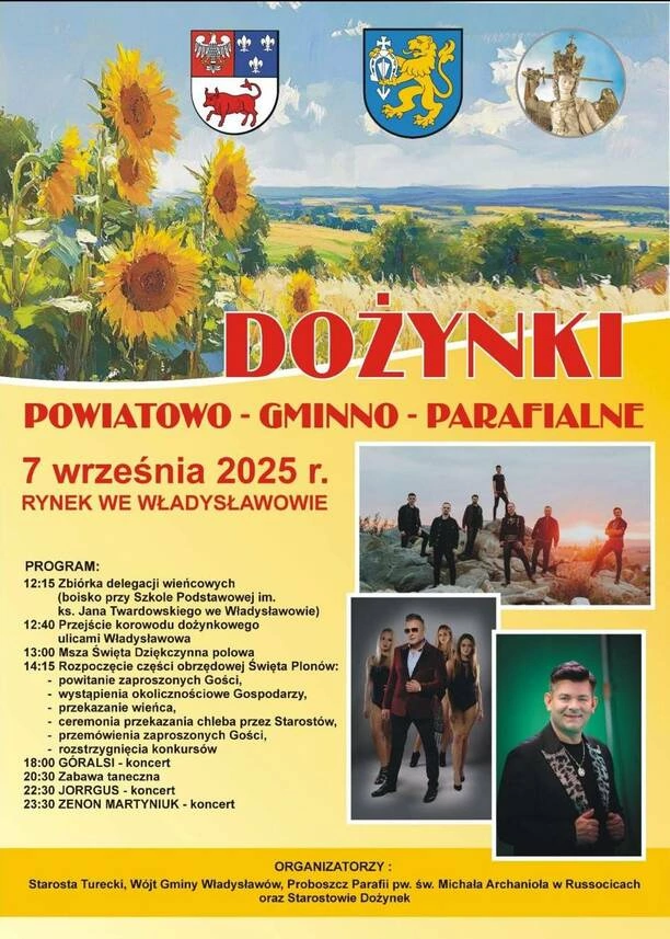 Dożynki we Władysławowie 2025 z koncertem Zenona Martyniuka, zespołu Jorrgus i Góralsi