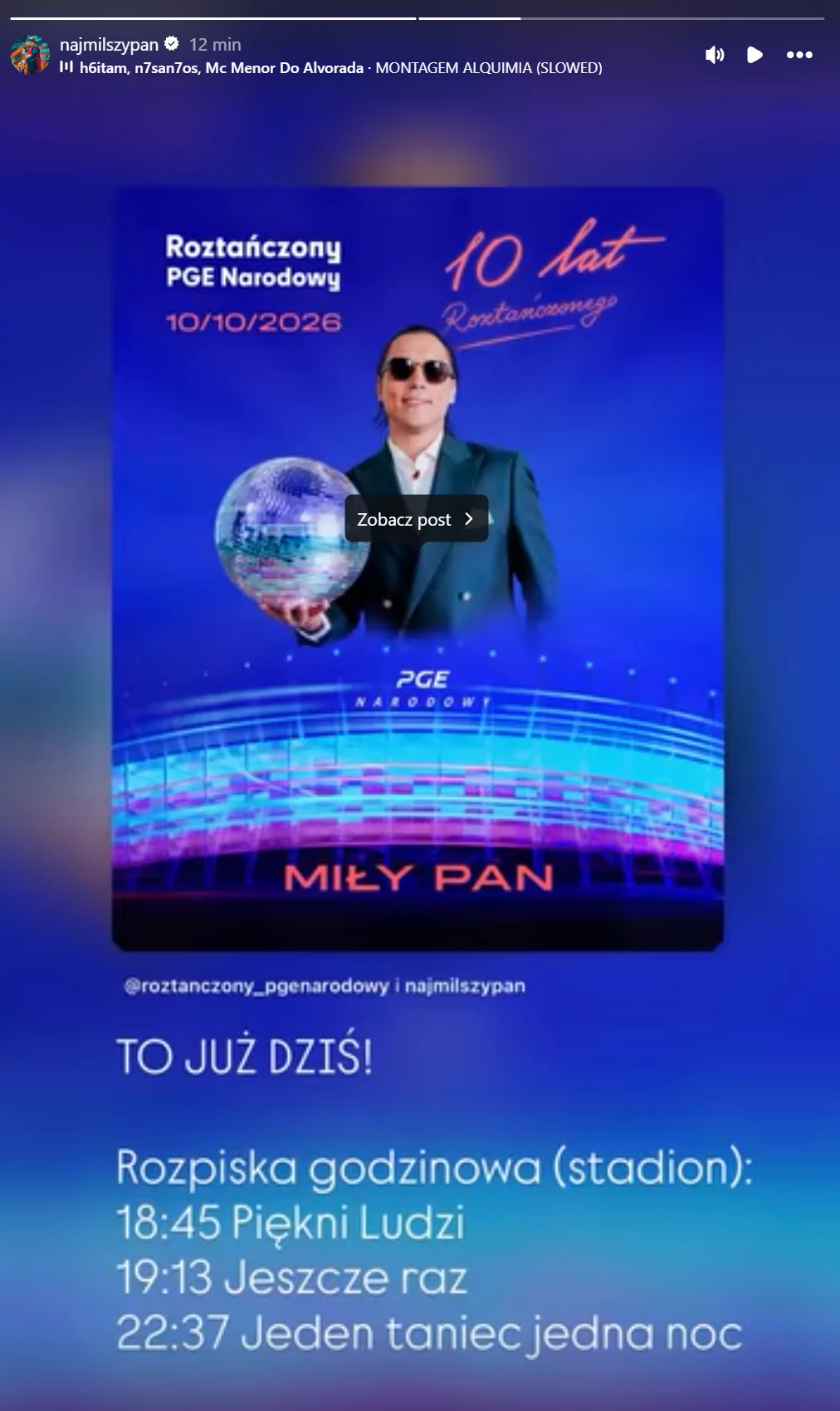 O której wystąpi MiłyPan na Roztańczonym PGE Narodowym 2026?