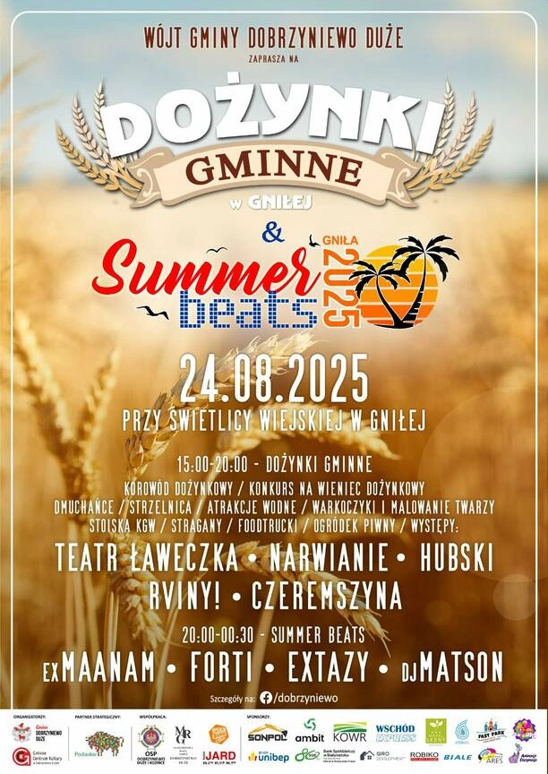 Dożynki gminne w Gniłej 2025 i Summer Beats z gwiazdami disco polo rozgrzeją publiczność

