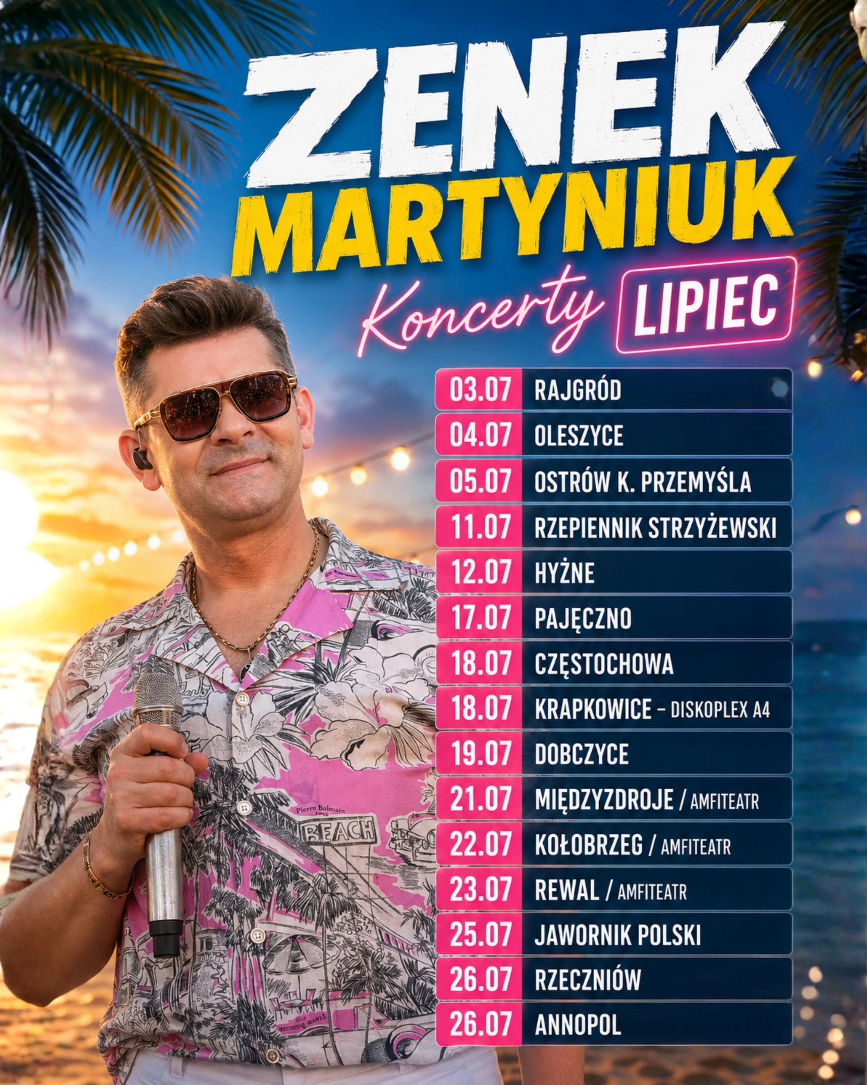 Gdzie zagra Zenek Martyniuk w lipcu 2026? Oto pełna lista koncertów zespołu Akcent