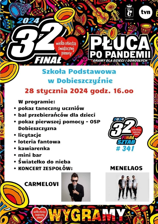 Menelaos i Carmelovi na scenie WOŚP w Dobieszczyźnie 28 stycznia!