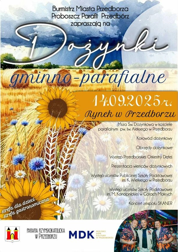Dożynki gminno-parafialne w Przedborzu 2025 z koncertem zespołu Skaner