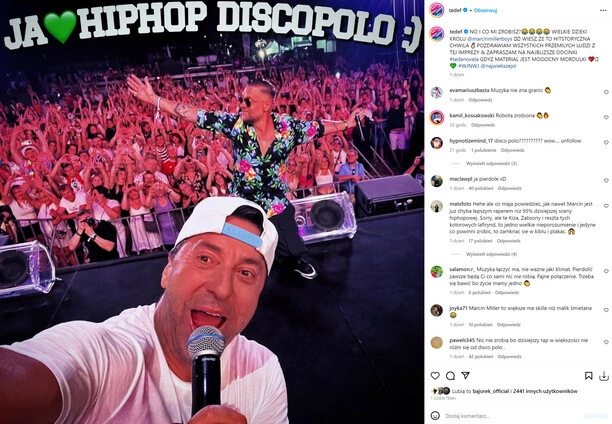 Tede i Marcin Miller na historycznym Festiwalu Muzyki Tanecznej: Odejście od norm klasycznego disco polo