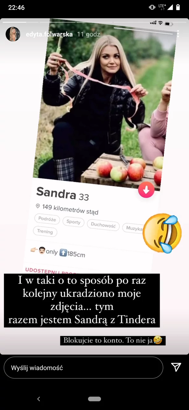 Ukradziona tożsamość Edyty Folwarskiej! Fałszywe konto ze zdjęciem gwiazdy disco polo w sieci!