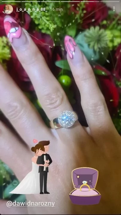 Partnerka Dawida Narożnego pokazała zaręczynowy pierścionek! JEST OGROMNY! Każda kobieta chciałaby taki mieć na swoim palcu! 