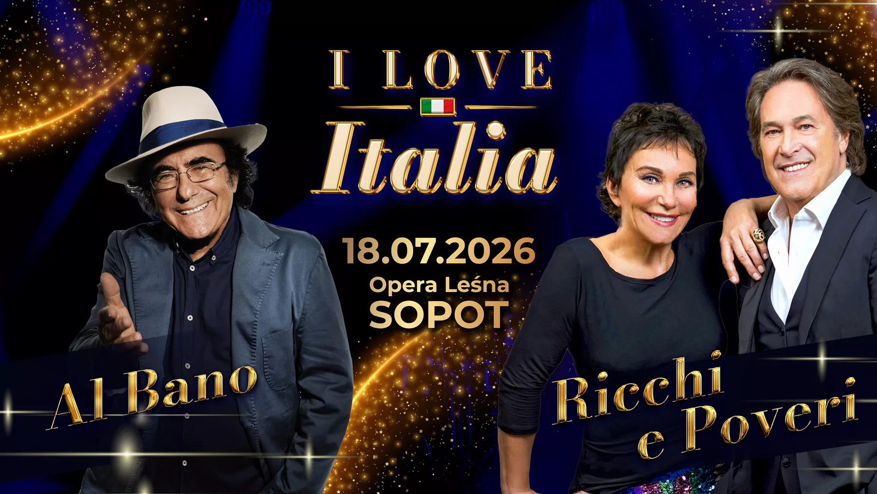 Festiwal I Love Italia w Sopocie. Al Bano i Ricchi e Poveri wystąpią w Operze Leśnej 18 lipca 2026