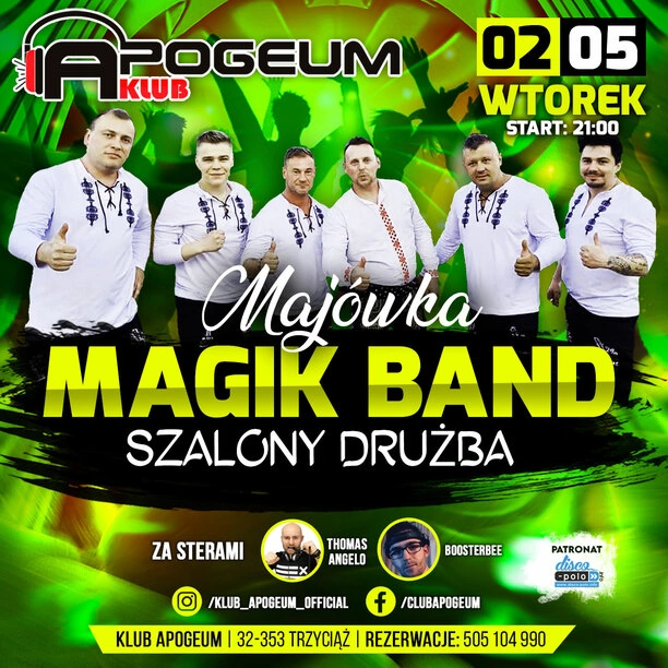 Magik Band i Szalony Drużba już 2 maja w klubie Apogeum!
