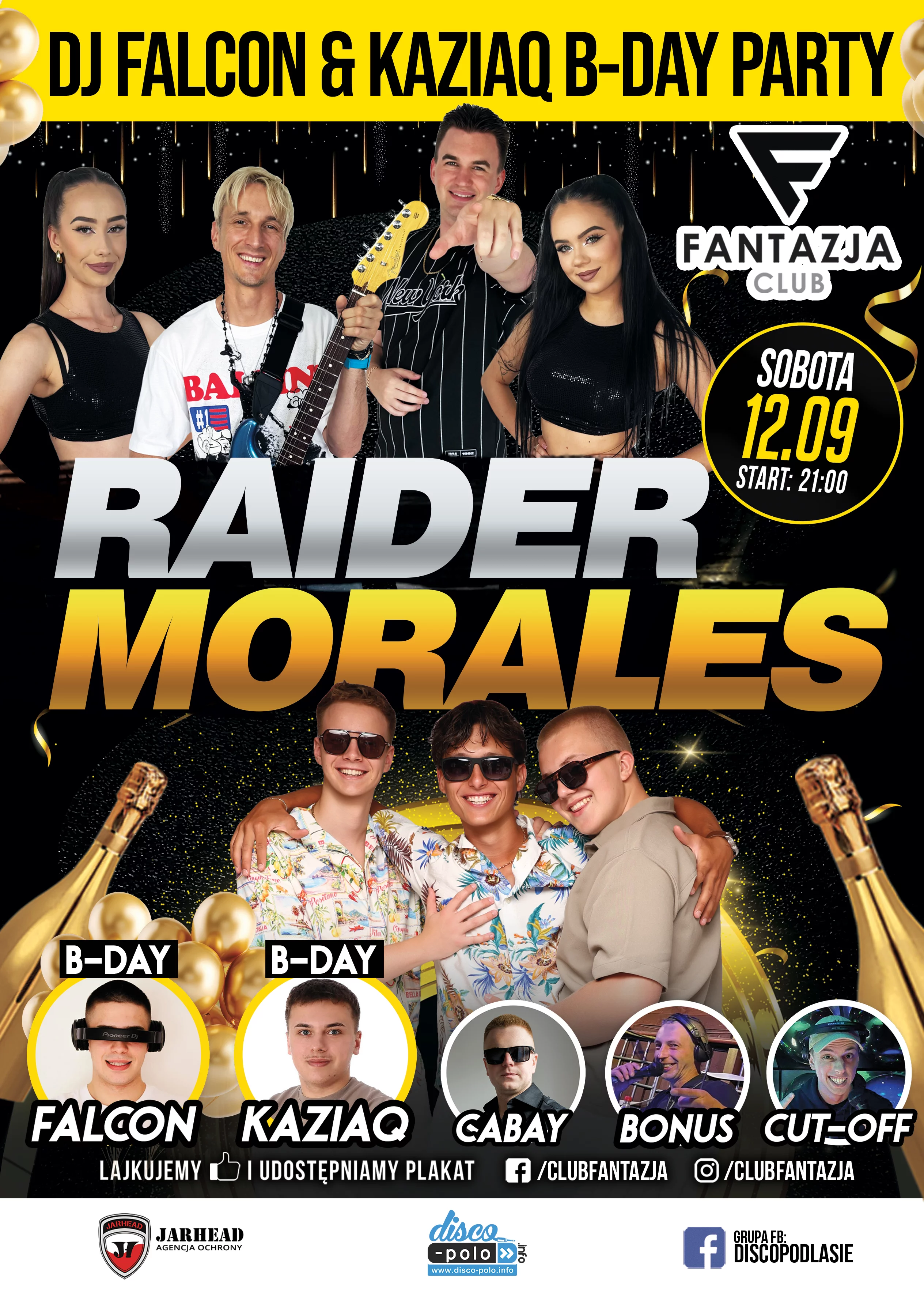 Szukasz imprezy na Podlasiu 12 września? Raider i Morales grają w klubie Fantazja w Jaświłach