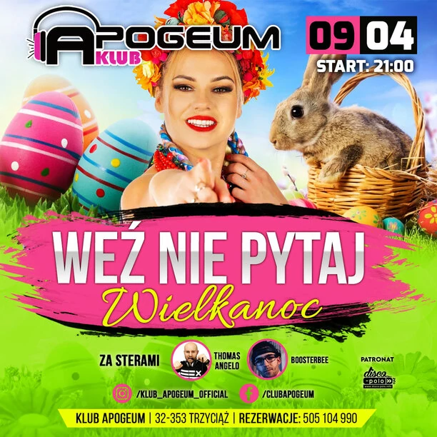 Weź nie pytaj - koncert disco polo, który rozgrzeje serca fanów już dziś w Święta Wielkanocne w Klubie Apogeum!
