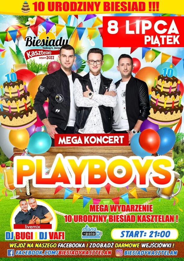 10-urodziny Biesiad Kasztelan! Koncert gwiazd disco polo - zespołu Plabyoys już 8 lipca! Bilety!
