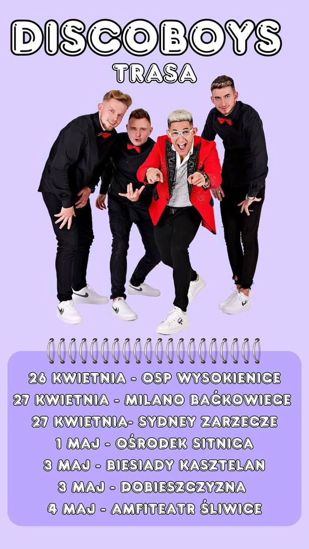 Majówkowy maraton gwiazd disco polo DiscoBoys! Gdzie zagra formacja Kamila Kossakowskiego? 