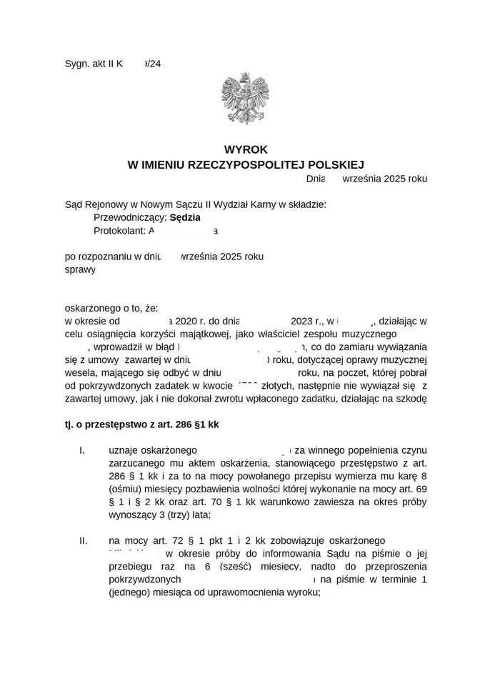 Grozi mu więzienie! Znany gwiazdor disco polo wziął zadatek na wesele i się nie pojawił. Usłyszał wyrok za oszustwo!