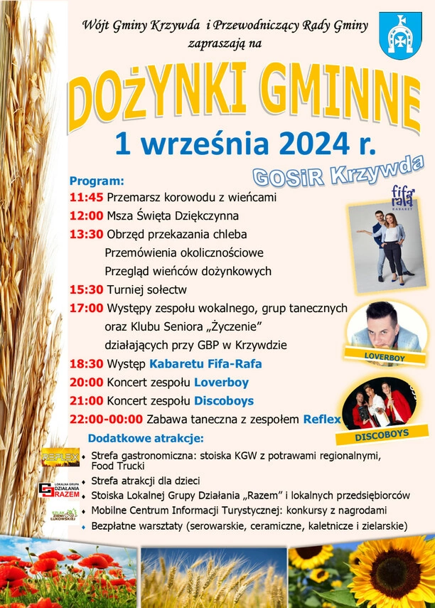 Dożynki w Gminie Krzywda: Niezapomniane Gwiazdy Disco Polo - DiscoBoys i Loverboy na Scenie
