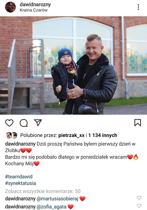 Dawid Narożny zaprowadził syna po raz pierwszy do żłobka! Reakcja dziecka zaskoczyła gwiazdora i Jego żonę! 