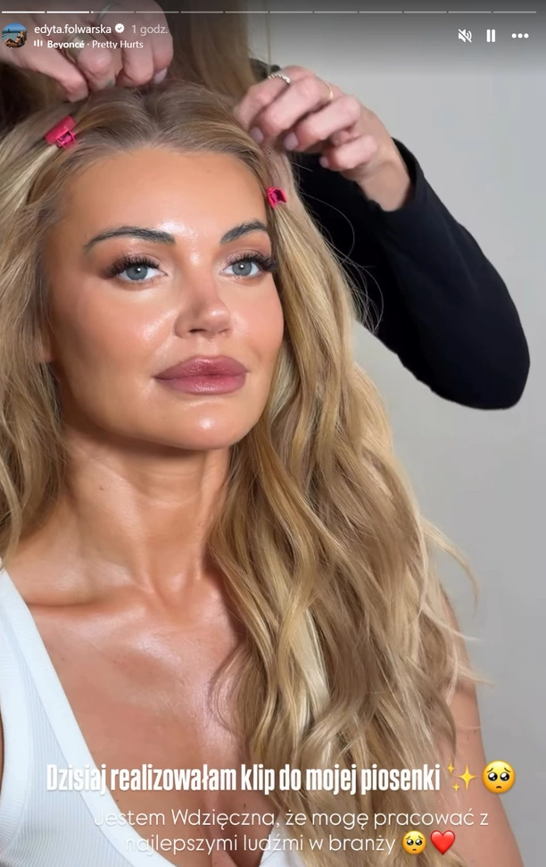 Prezenterka Polo TV Edyta Folwarska nagrywa klip do swojej debiutanckiej piosenki