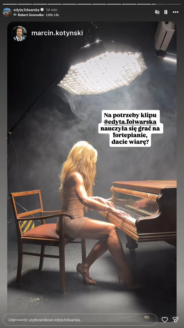 Prezenterka Polo TV Edyta Folwarska nagrywa klip do swojej debiutanckiej piosenki