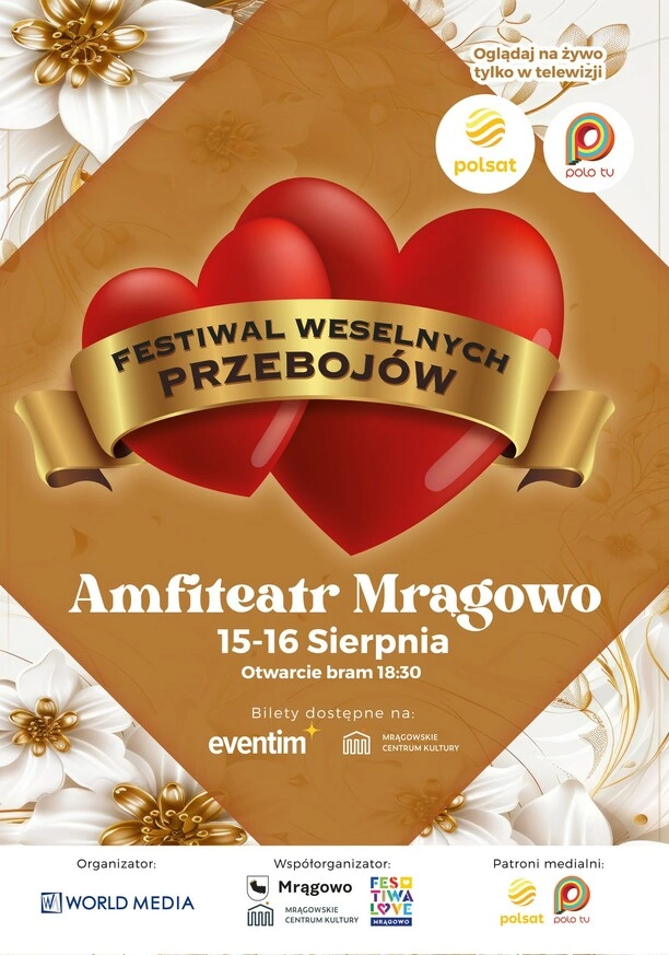 Festiwal Weselnych Przebojów 2025 w Mrągowie impreza potwierdzona! Kto wystąpi, bilety