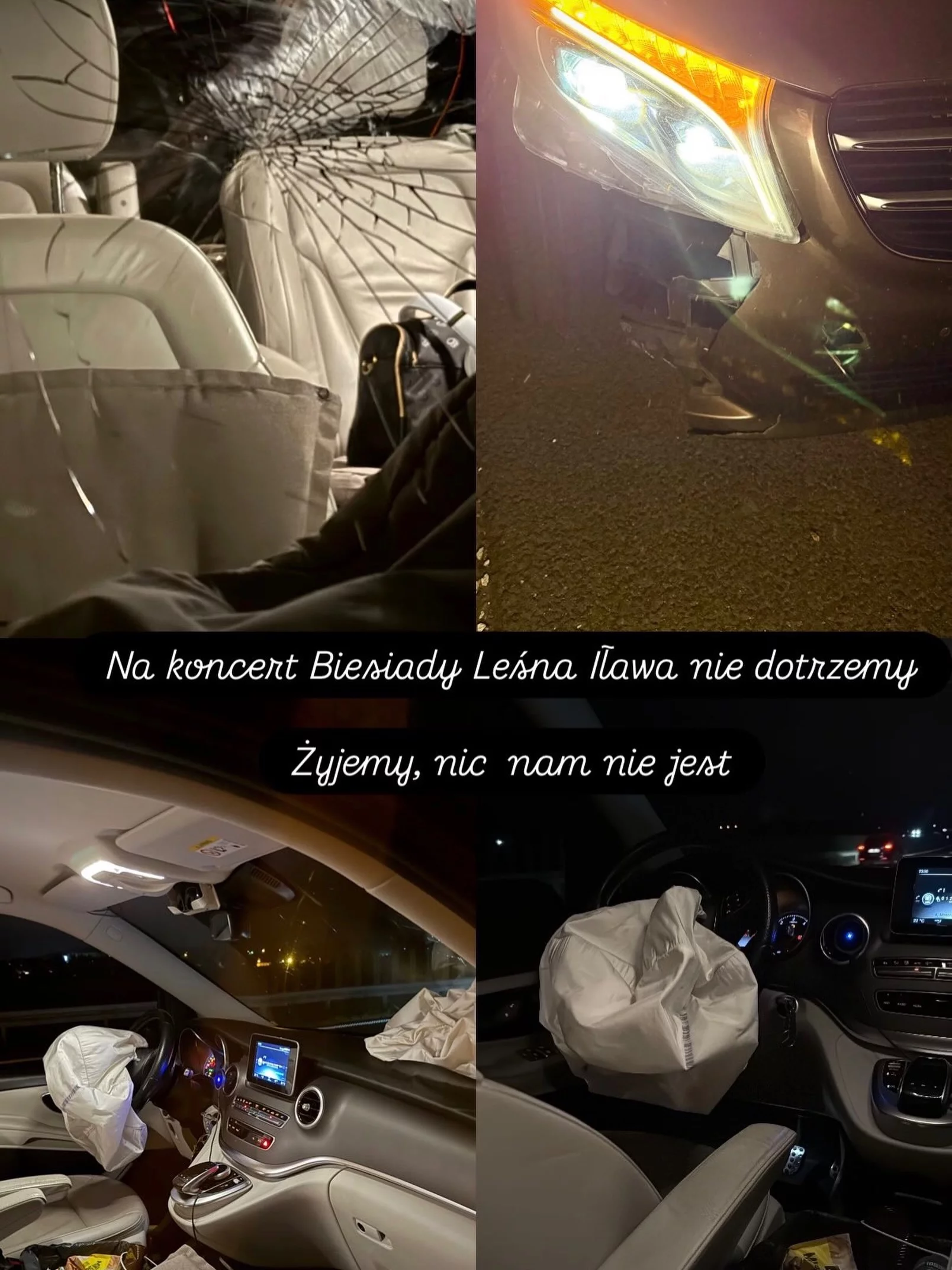 Z ostatniej chwili! Groźny wypadek zespołu Mejk. Rozbite auto, wystrzelone poduszki