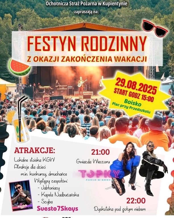 Festyn rodzinny w Kupientynie 2025 – Topky gwiazdą wieczoru