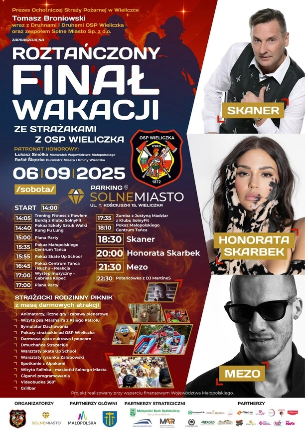 Roztańczony finał wakacji 2025 w Wieliczce – koncerty Honoraty Skarbek, Mezo i zespołu Skaner