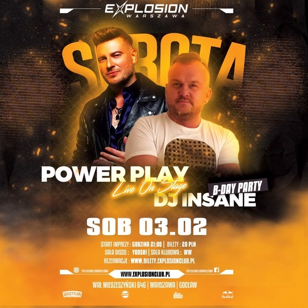 Noc Pełna Hitów z Power Play w Klubie Explosion! Już dziś 3 lutego!