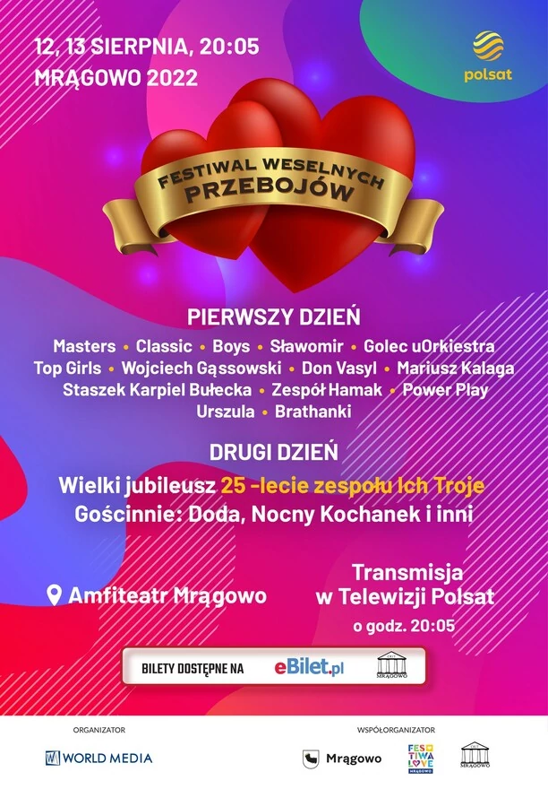 Festiwal Weselnych Przebojów 2022! Powrót wielkiej imprezy! To będzie wielkie święto disco polo! Lista wykonawców, bilety, transmisja LIVE