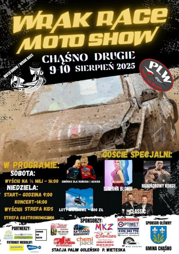 Classic i Szalona Blondi wystąpią na Moto Show & Wrak Race 2025 w Chąśnie Drugim