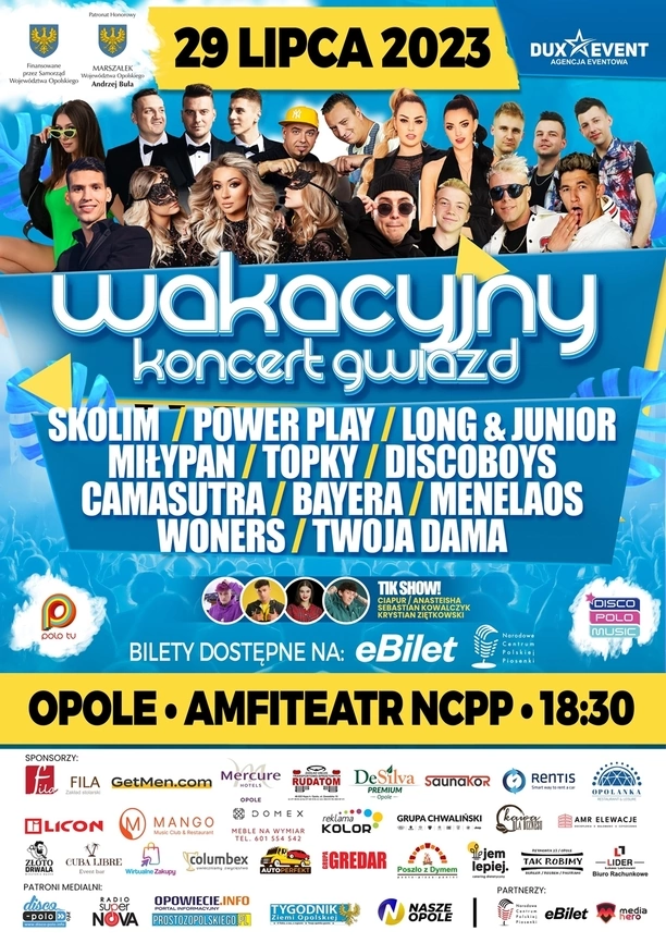 Wakacyjny Koncert Gwiazd Opole 2023 już 29 lipca - lista wykonawców kto wystąpi, bilety, transmisja na żywo!
