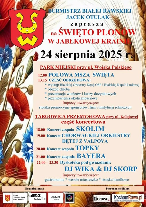 Święto plonów w Jabłkowej Krainie 2025 z koncertami Skolima, Topky i zespołu Bayera