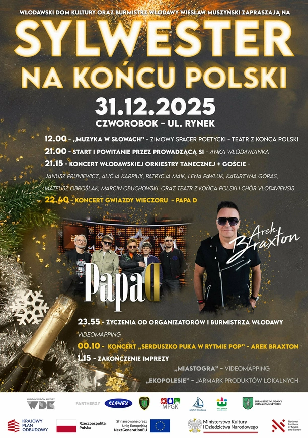 Arek Braxton i Papa D zagrają podczas Sylwestra na końcu Polski we Włodawie