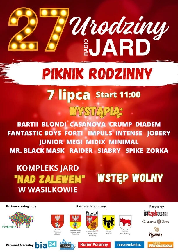 Radio JARD Świętuje 27. Urodziny na Pikniku Rodzinnym! Koncerty gwiazd disco polo. Kto wystąpi!
