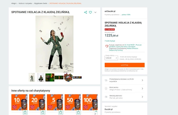 Kolacja z gwiazdą dla szczytnego celu: Klaudia Zielińska Wspiera WOŚP! Cena robi wrażenie!