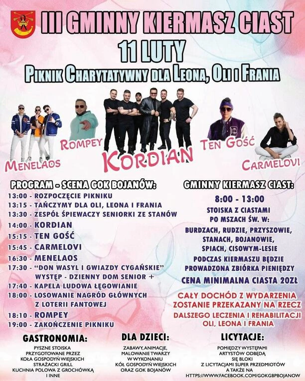 III Gminny Kiermasz Ciast w Bojanowie! Na scenie gwiazdy disco polo! Kto wystąpi 11 lutego?!