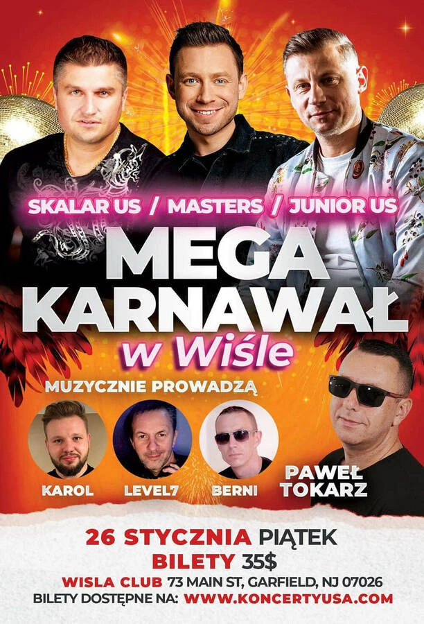 Mega Karnawał w Klubie Wisła: Masters, Skalar US i Junior US zagrają w USA!