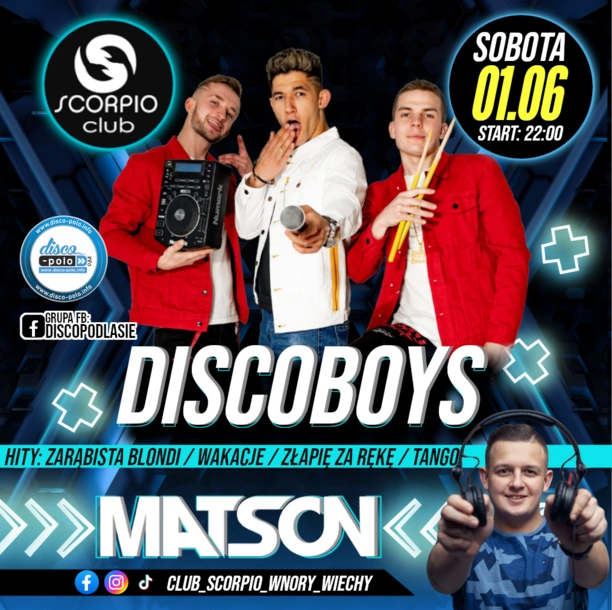 DiscoBoys rozgrzeją klub Scorpio już 1 czerwca! Nie przegap tej imprezy!
