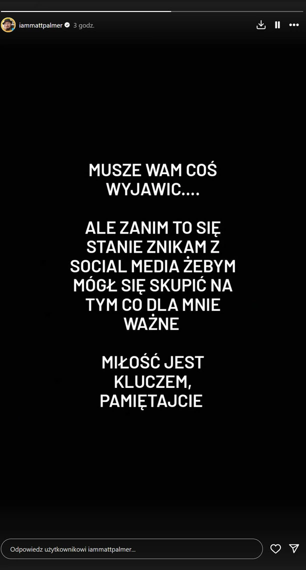Matt Palmer - czy to koniec kariery „Księcia Latino„ Tajemniczy wpis gwiazdora!