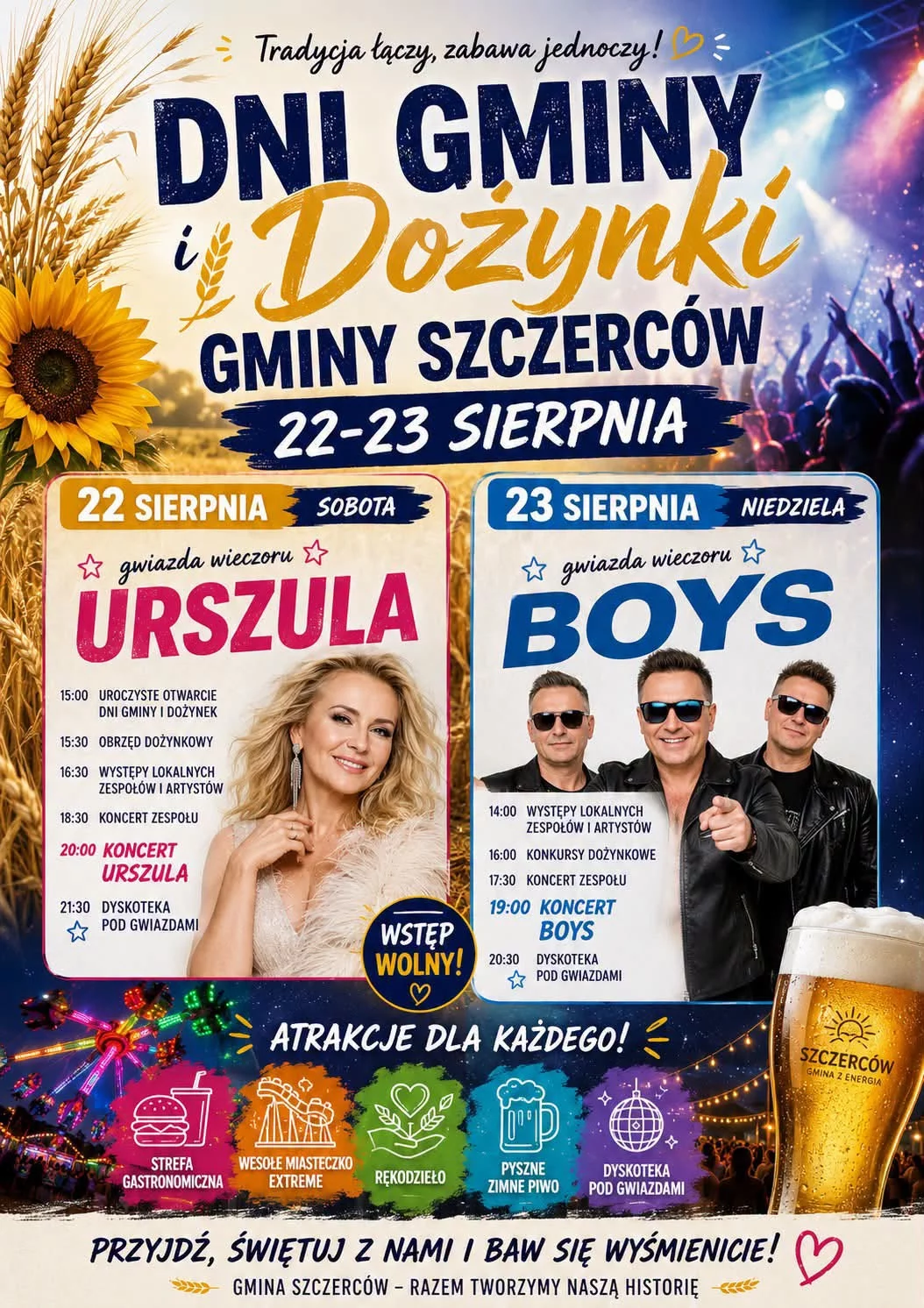 Dni Gminy i Dożynki Gminy Szczerców - 22-23 sierpnia 2026
