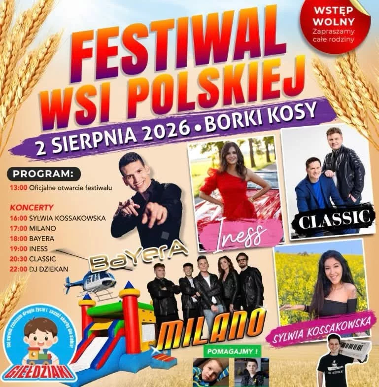 Festiwal Wsi Polskiej Borki Kosy 2 Sierpnia 2026 Disco Polo info Festiwal Wsi Polskiej Borki Kosy 2 Sierpnia 2026 Disco Polo info