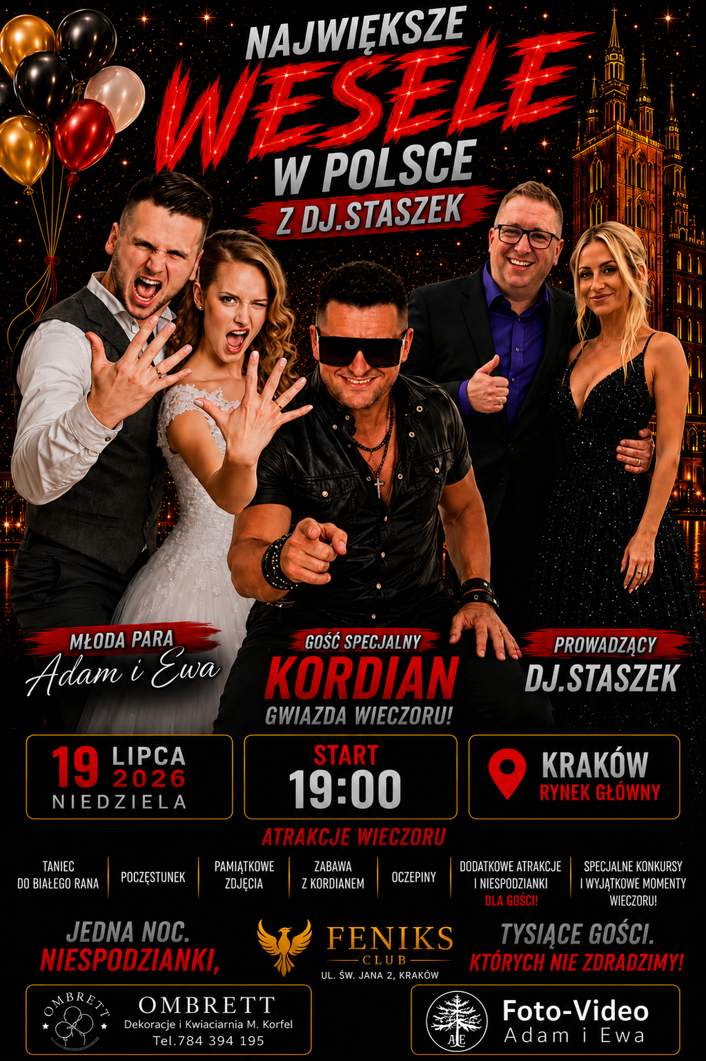 Kordian - Największe Wesele w Polsce Feniks Club Kraków - 19 lipca 2026