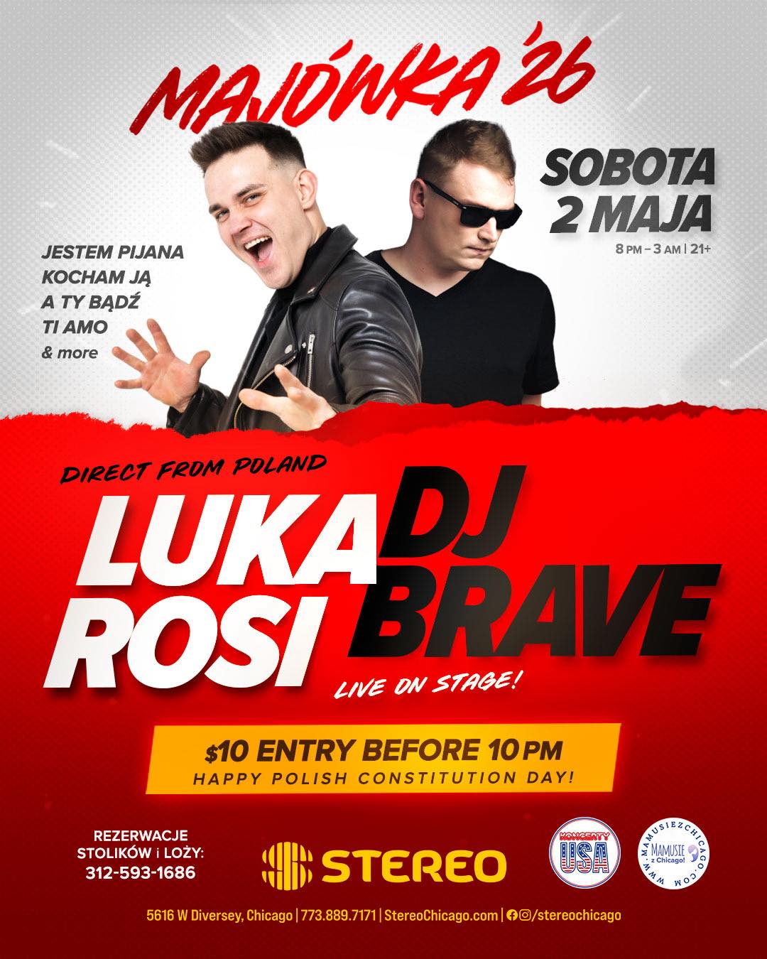 Majówka 26 - Luka Rosi, DJ Brave - Stereo Chicago - 2 maja