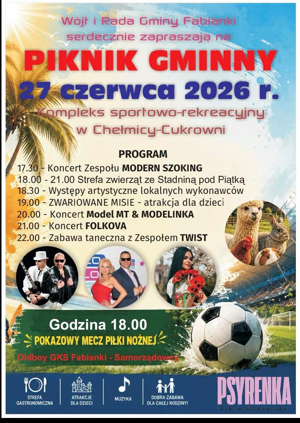 Piknik Gminny Chełmica-Cukrownia - 27 czerwca 2026