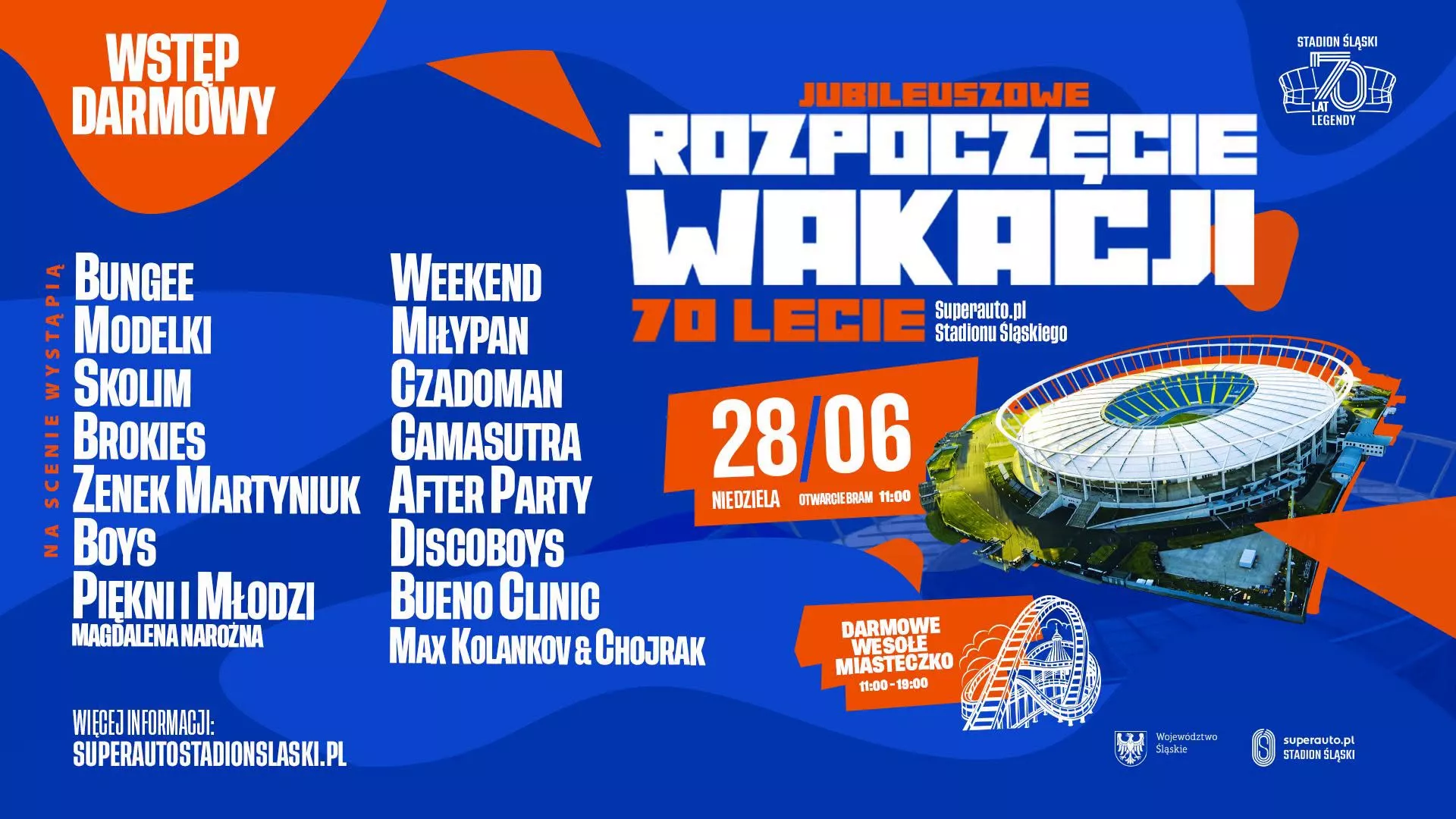 Rozpoczęcie Wakacji Stadion Śląski - 28 czerwca 2026