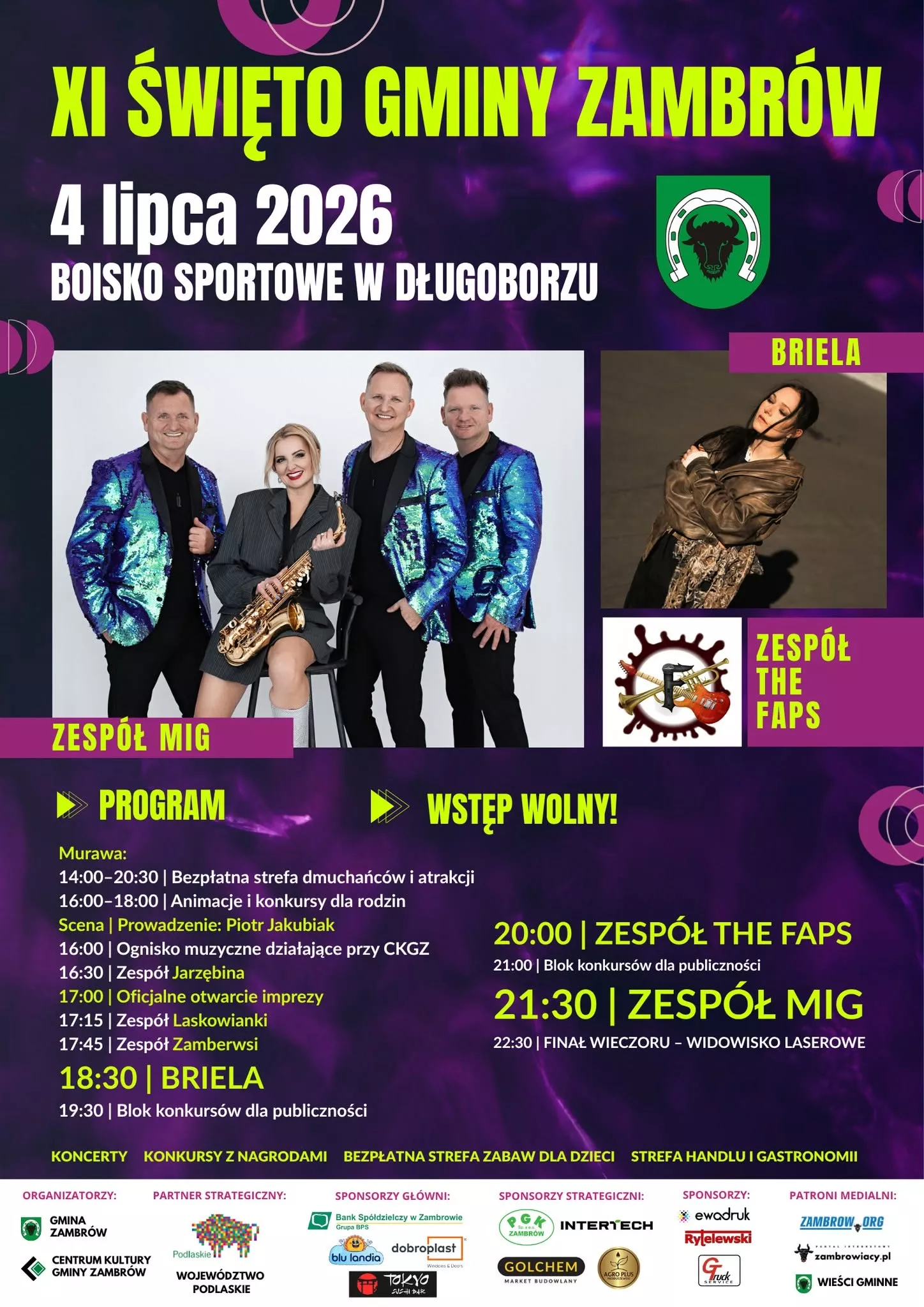 XI Święto Gminy Zambrów - 4 lipca 2026
